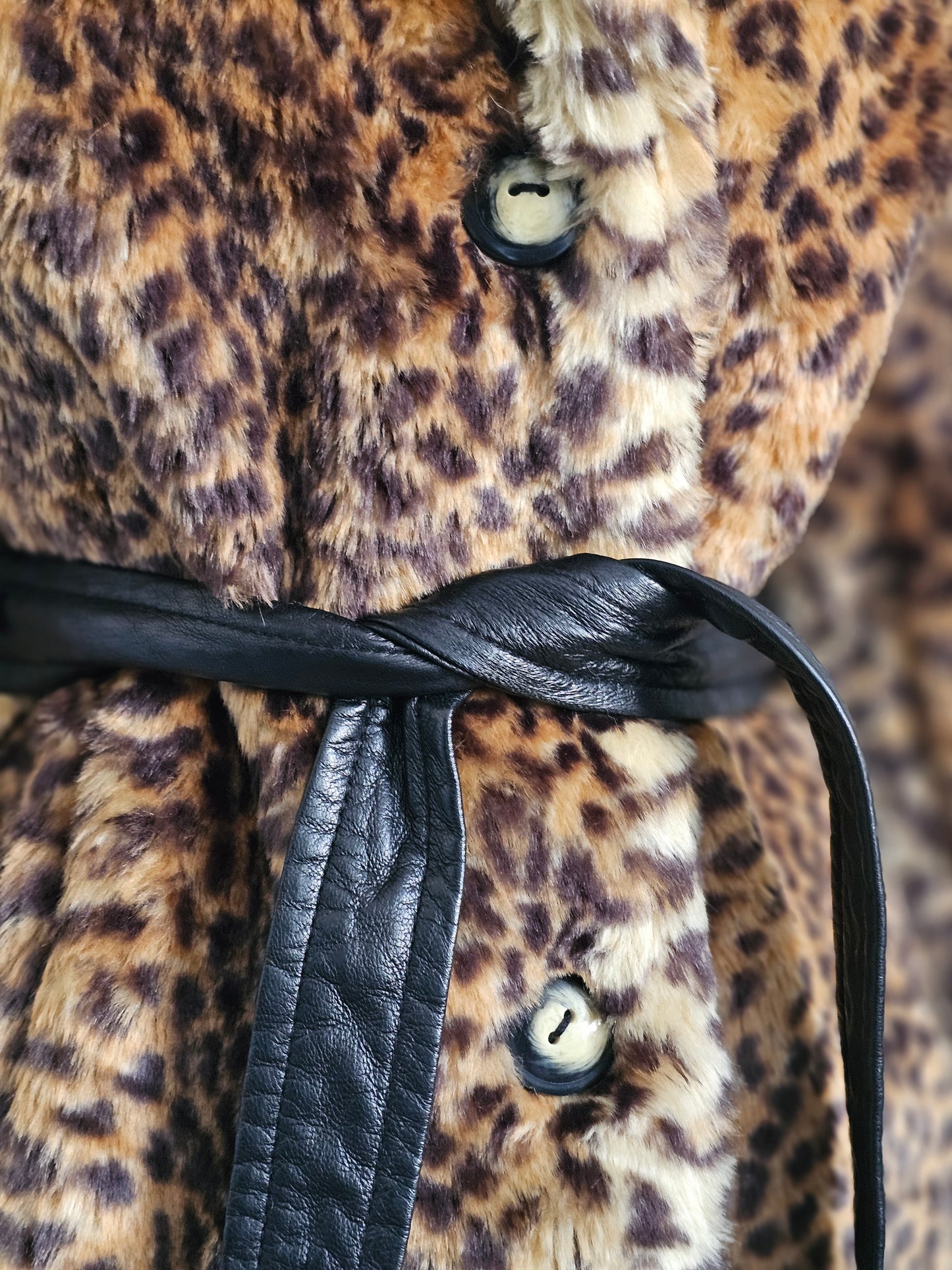 Faux Leopard Fur Coat