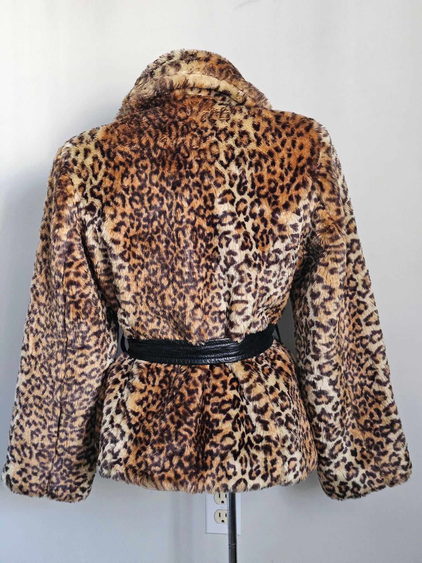 Faux Leopard Fur Coat
