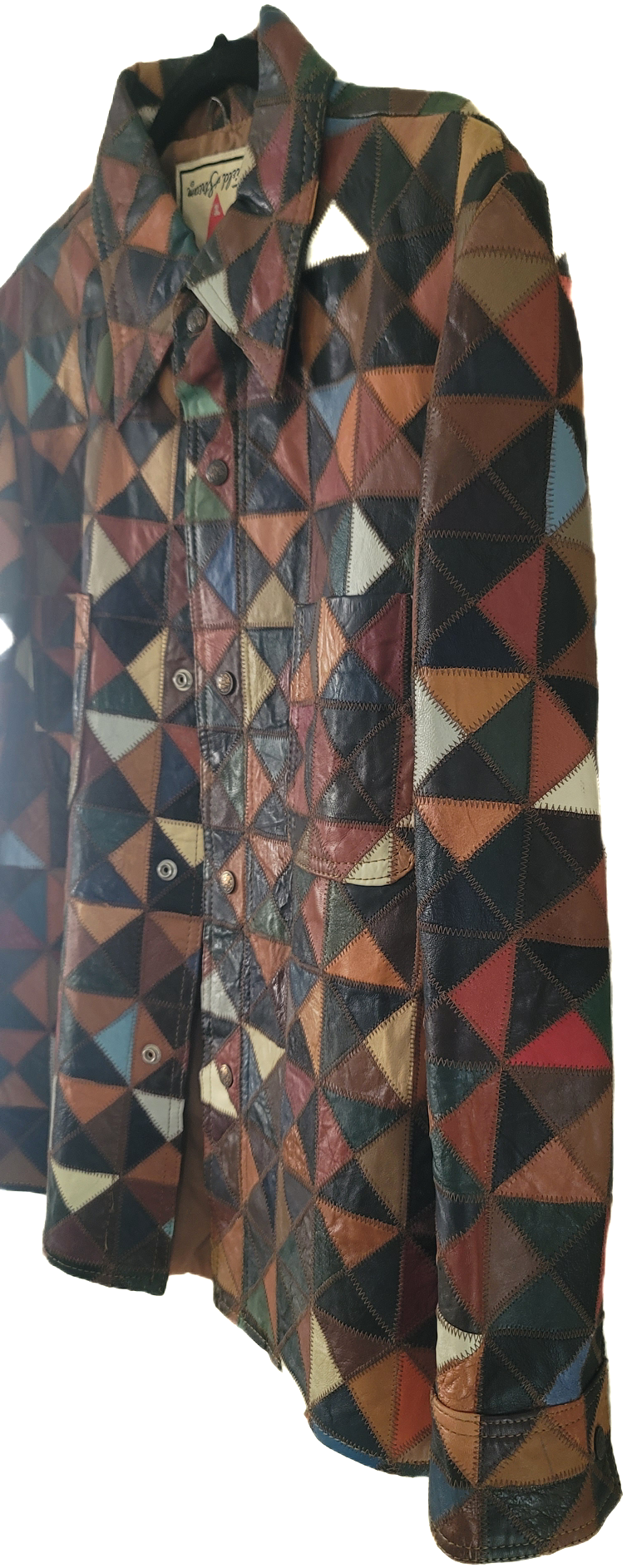 Triangle Leather Patchwork Jacket