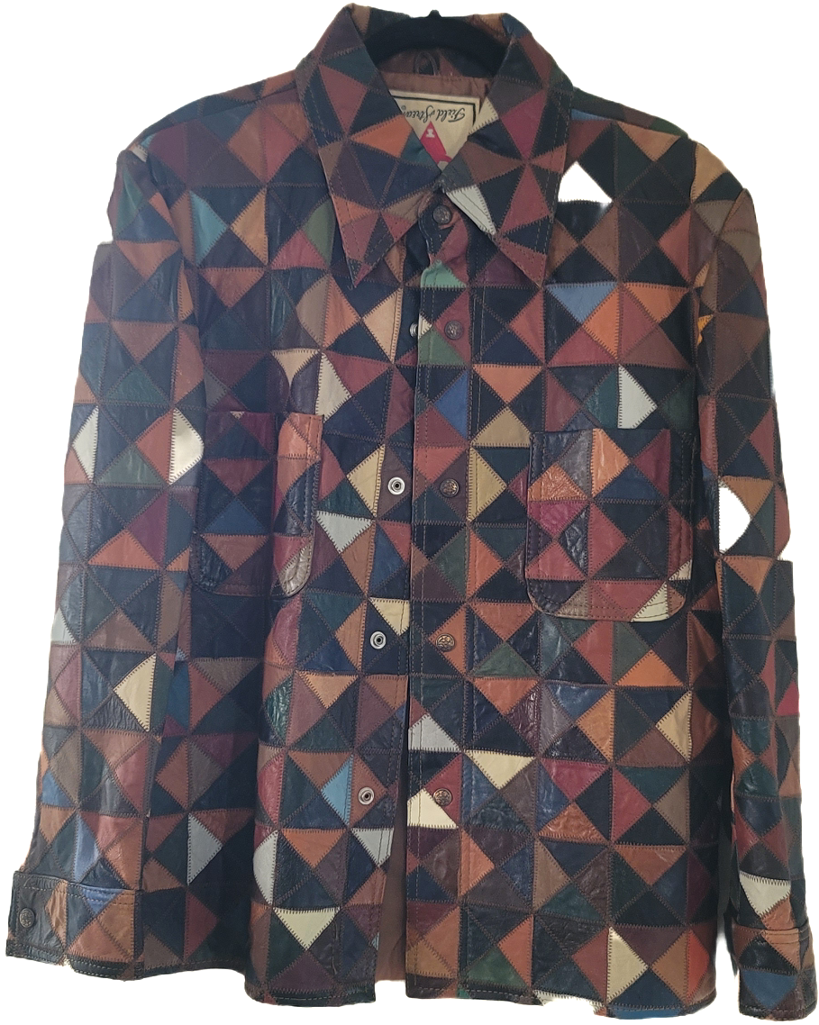 Triangle Leather Patchwork Jacket