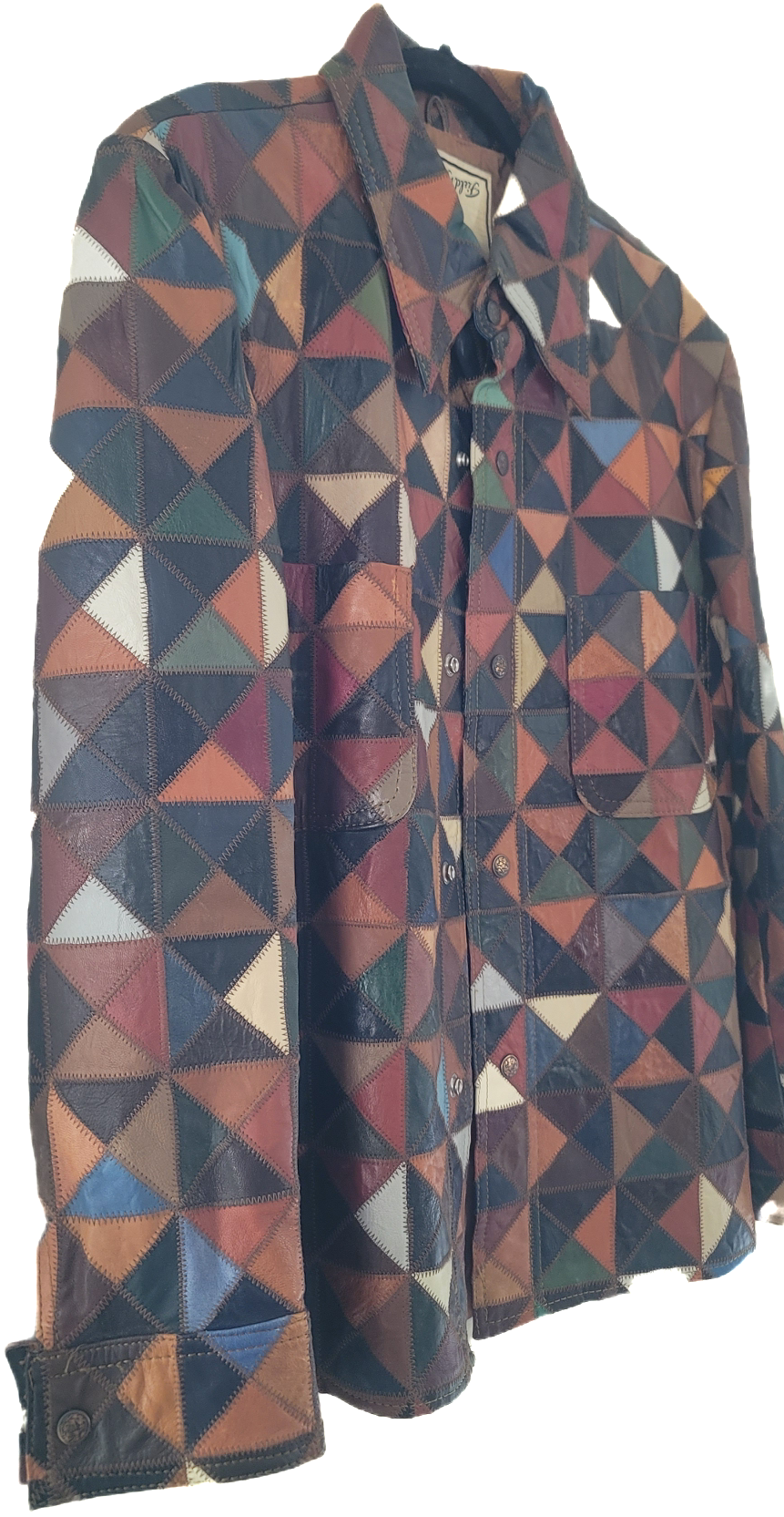 Triangle Leather Patchwork Jacket