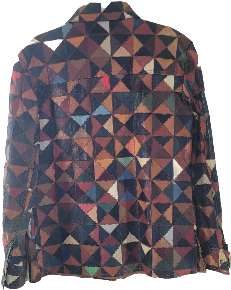 Triangle Leather Patchwork Jacket