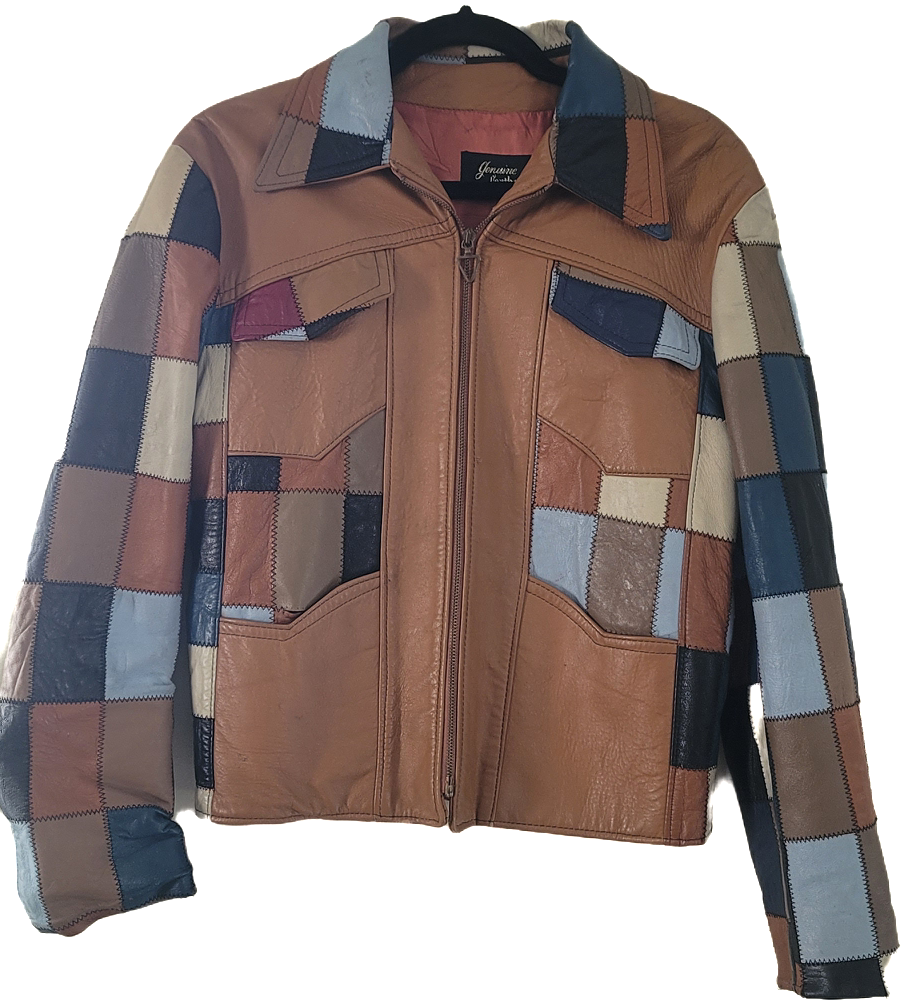 Congac Leather Patchwork Jacket