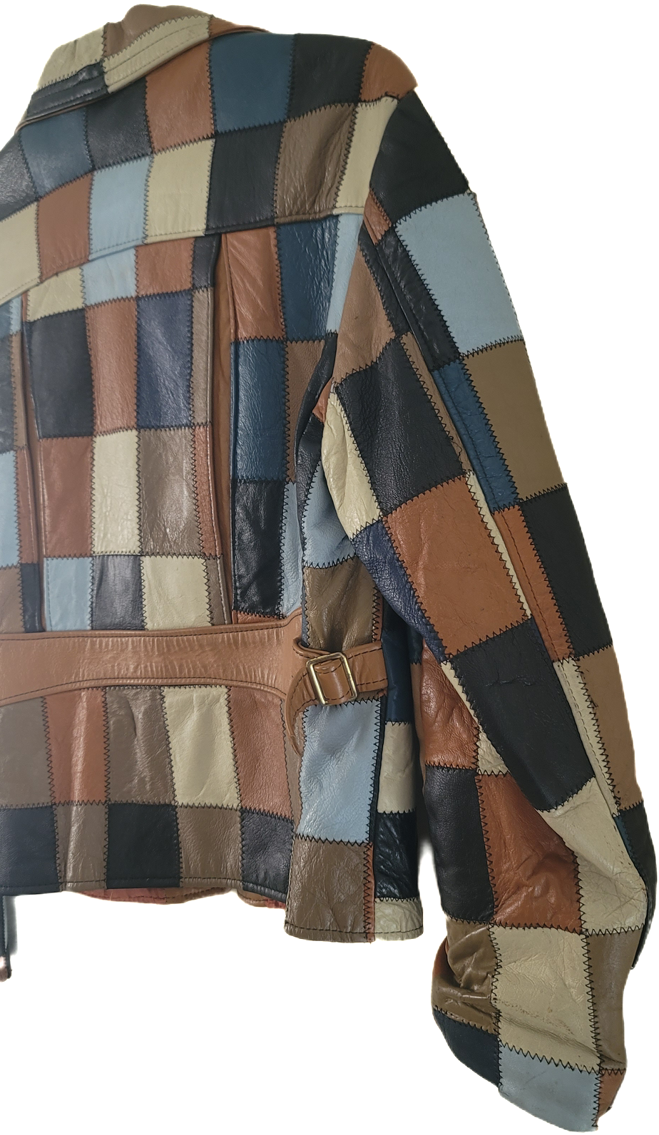 Congac Leather Patchwork Jacket