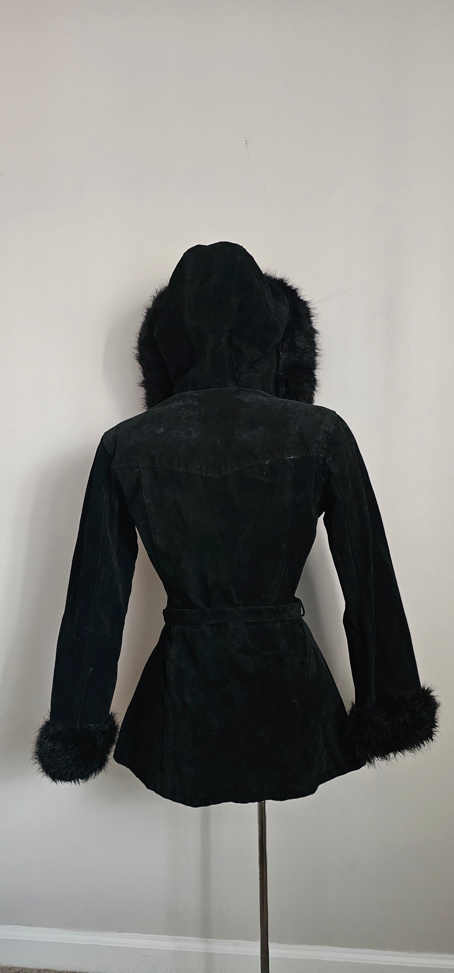 Maxima Suede Hooded Coat