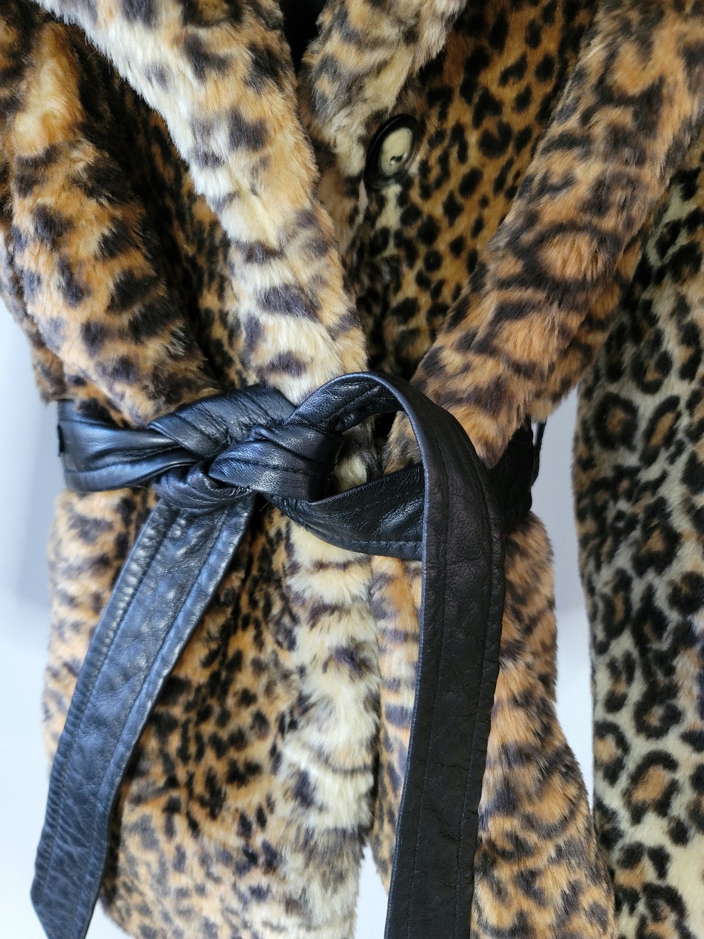 Faux Leopard Fur Coat