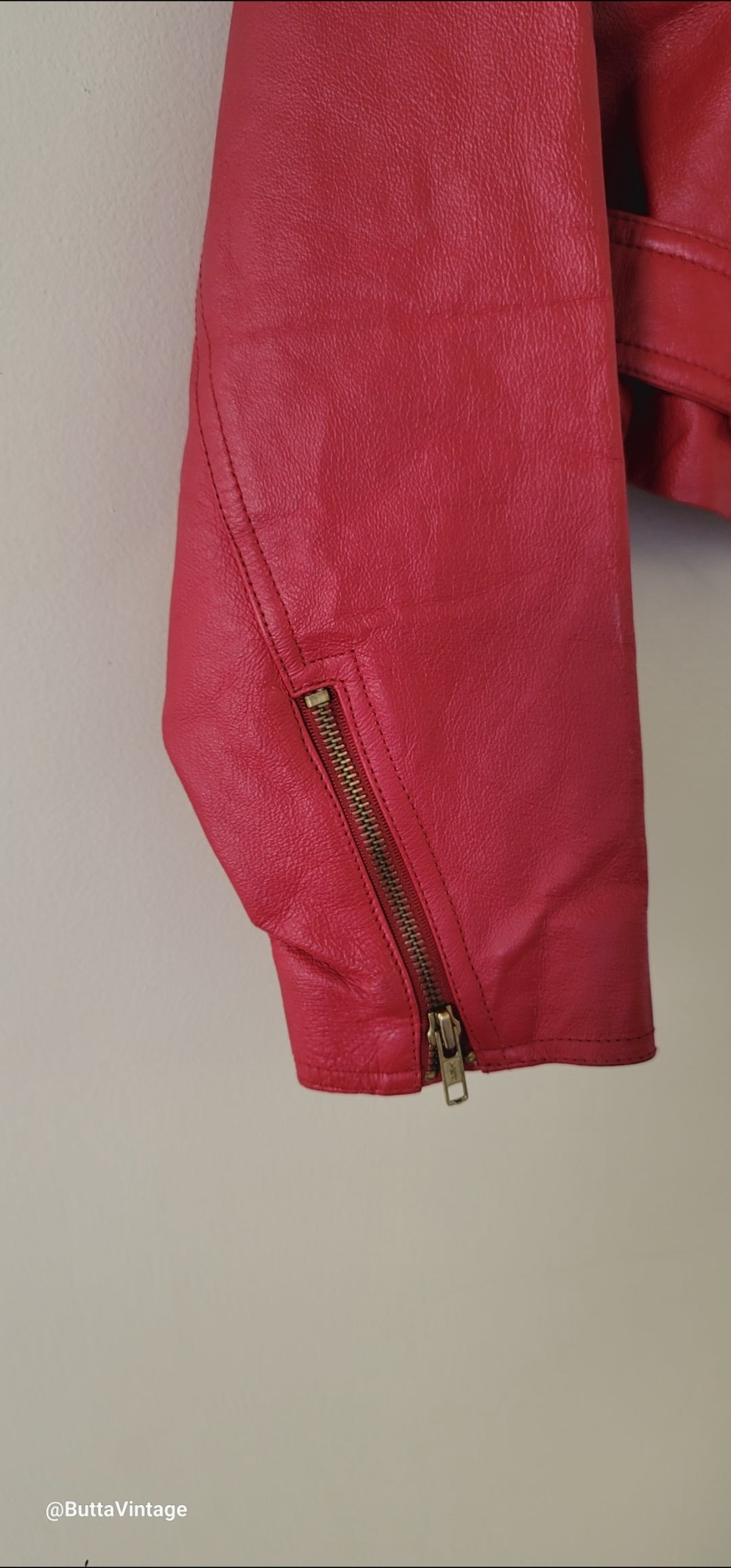 Red Leather Biker Jacket