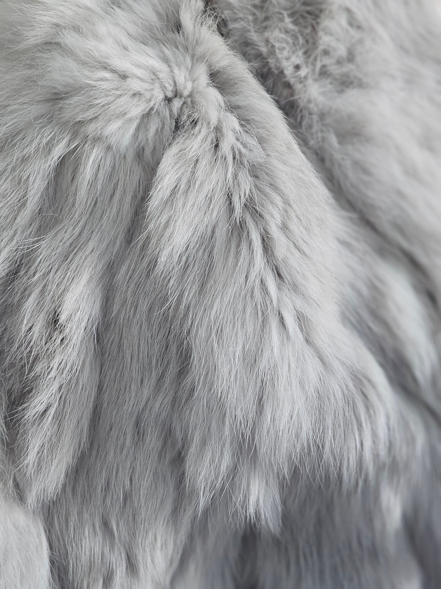 Gray Rabbit Fur Coat