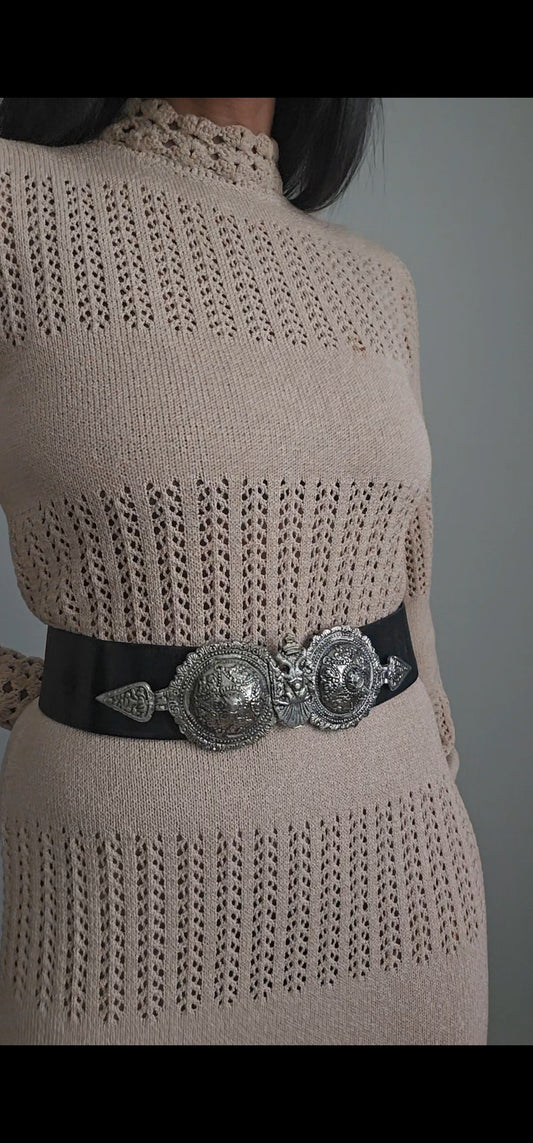 Melt x black leather belt