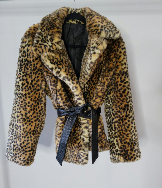 Faux Leopard Fur Coat