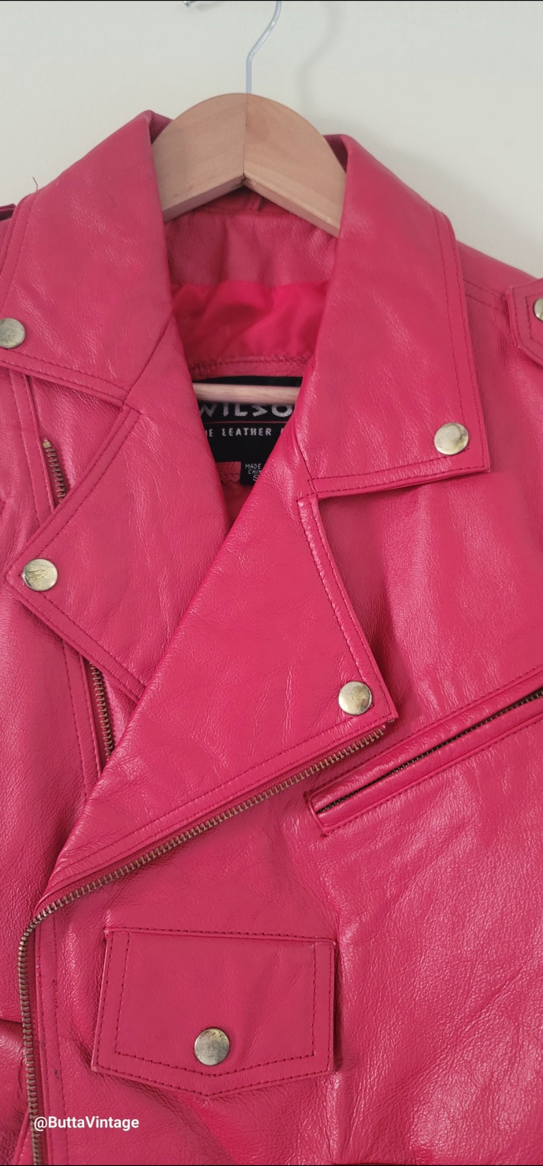 Red Leather Biker Jacket