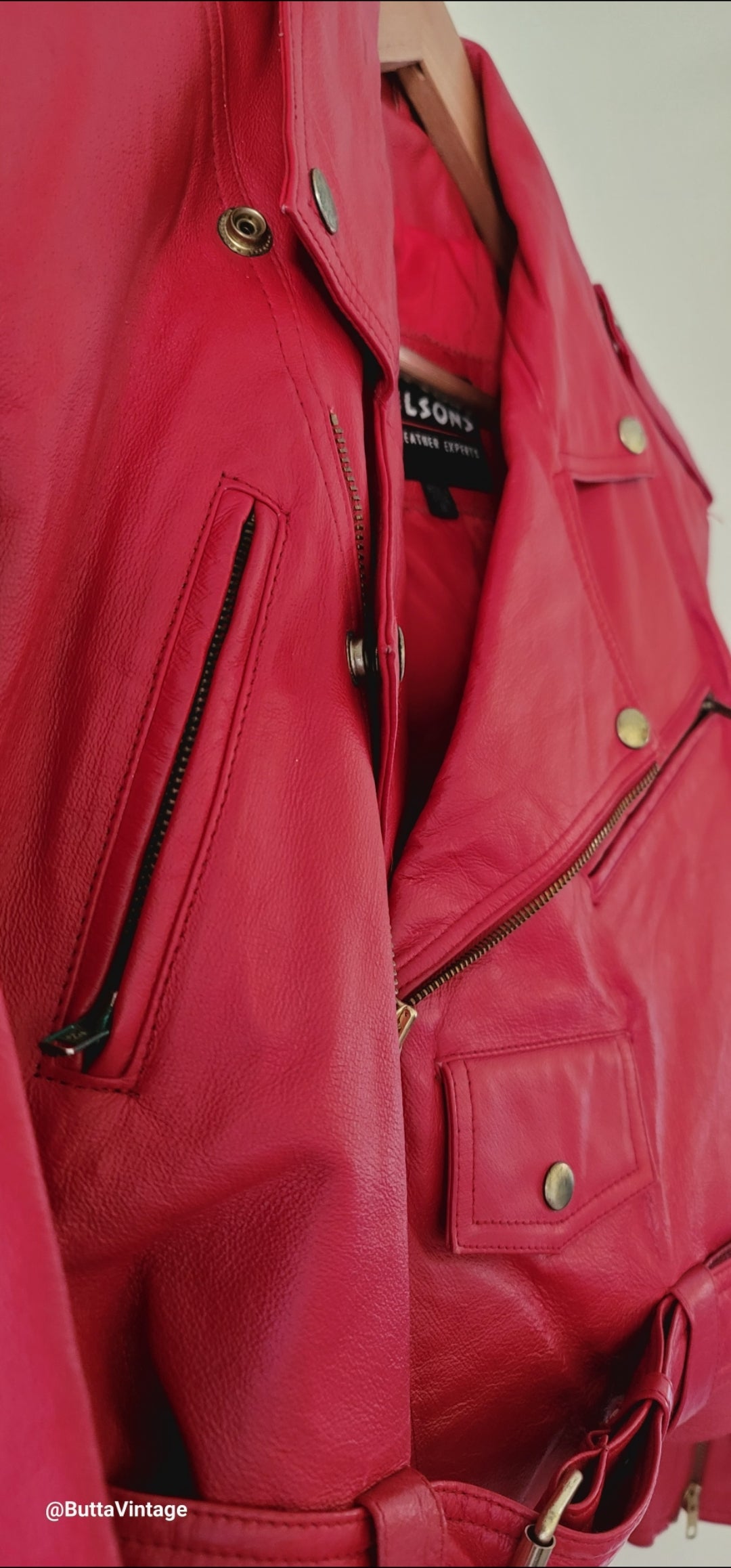 Red Leather Biker Jacket