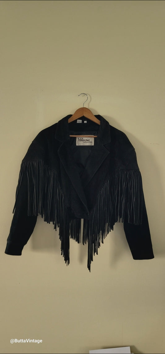 Black Suede Fringe Jacket